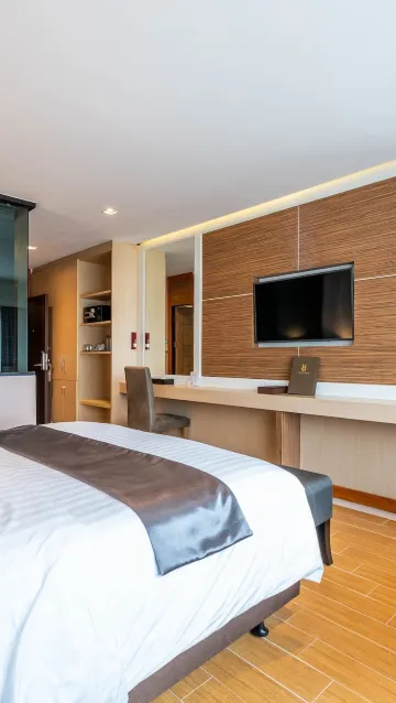 ห้องดีลักซ์ 1 ห้องนอน ห้ามสูบบุหรี่ ห้องน้ำในตัว(เตียงเดี่ยว 2 เตียง)