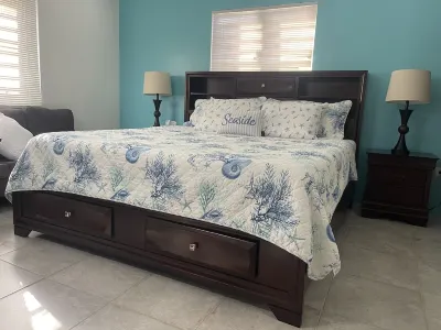Apt2 Front of Deck with newly updated Deluxe King Bed!!  Sweet Dreams!! Hotel a 