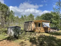 Mobilhome et Terrasse au Coeur de la Foret des Landes Dans un Parc Residentiel