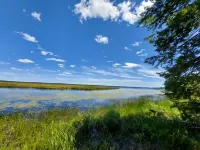 Lakefront Glamping Tent w/ensuite bathroom, King Bed, Fabulous View, near Acadia