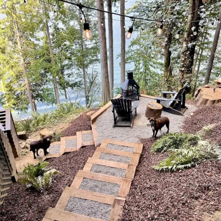 Panoramic Lake View Living with Hot Tub & Sauna.