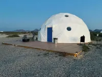 Southern Boho inspired Geodesic Dome nestled up next to Big Bend National Park.