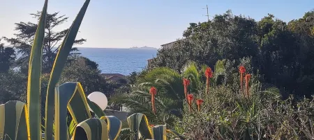 Ground-floor apartment with garden and barbecue near beach and shops. Отели в г. Porticcio