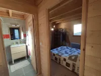 Small brand new wooden chalet on 2 levels with terrace