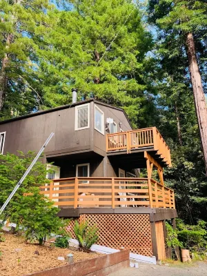 Surrounded by Redwoods with Ocean View & beach access