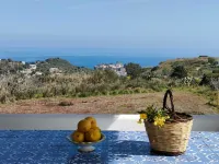 Typical Aeolian house surrounded by Mediterranean nature