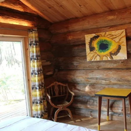 Authentic log in the heart of the pine forest for 10 people
