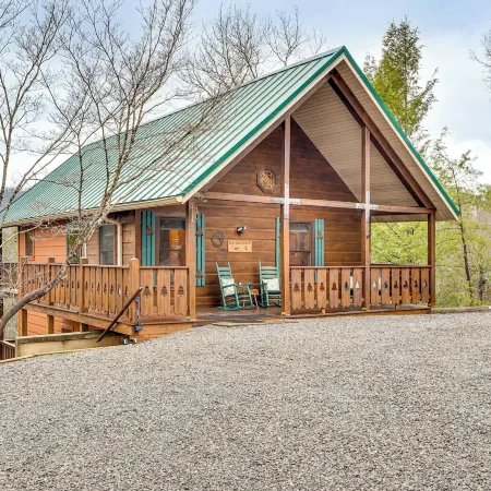 2-Tier Deck & Hot Tub: Quiet Sevierville Cabin