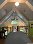 The Blue Cottage located in the woods on Lookout Mountain in Rising Fawn GA