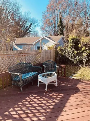 Indigo Blue modern open vibe on tree lined street