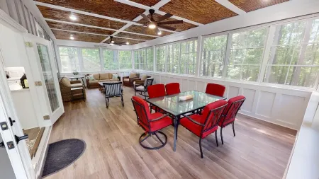 New property at Kerr Lake with dock! Family-sized w/ game room and large porch!