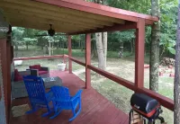 One of a kind cabin in the woods.  Quiet and private but close to everything.