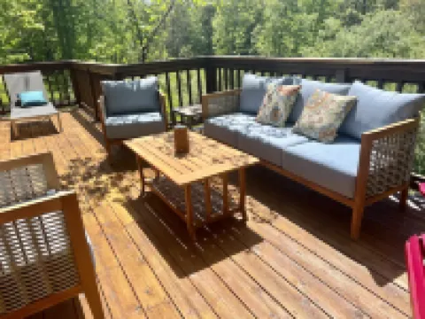 for the creative spirit, swimming dock on pond, horses to pet, Fire pit