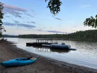 Non-smoking lake house with private beach, dock and kayaks