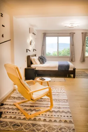 The house next to the orchard apartment for a couple