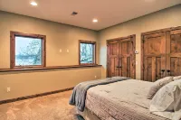 Dock, Hot Tub & Game Room: Luxe Lake Latoka Home - parking