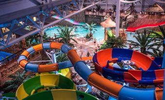 an indoor water park with a variety of water slides and attractions , creating a fun and exciting environment for visitors at Hôtel de Glace