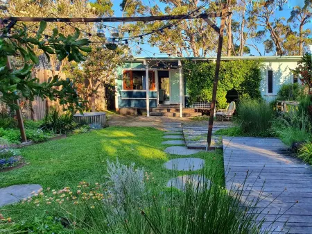 Designer Retro Beach Shack on the lakefront