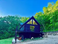 Black Bear A-Frame Waterfront Log Cabin with Hot Tub Jacuzzi