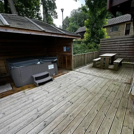 Serene Watermouth Cabin Retreat With Hot Tub & Stunning Coastal Views