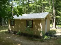 White Mountain scenic river camp with cozy cabin