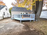 2b1b fenced backyard with deck, outdoor space near hospitals