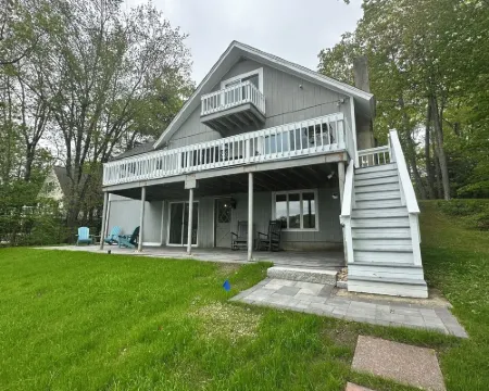 Lakefront Home with Hot Tub, Beach, Skiing Nearby in Tranquil Barnstead Hotels in Barnstead