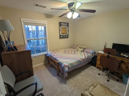 Colorful lakeside home with beautiful views and dock access