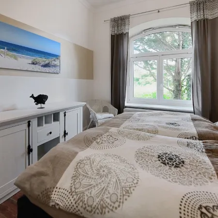 Ferienwohnung Jakob, mit Garten, Terrasse und Strandkorb