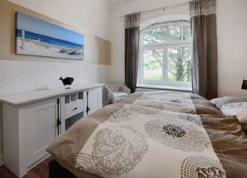 Ferienwohnung Jakob, mit Garten, Terrasse und Strandkorb