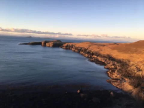 Traditional Croft House, modern interior, in stunning landscape, near the coast.