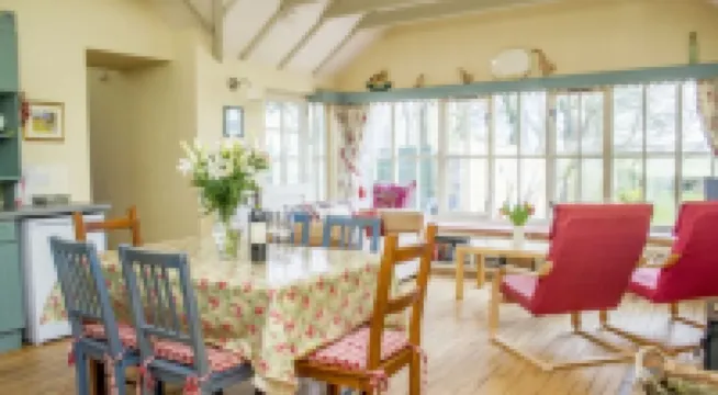 2 self-catering cottages booked as one with secure garden area.