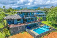 Bright, modern home w/ocean views from the huge wraparound deck & private pool