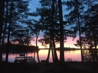 100' of Private Long Lake Frontage w/ Dock, Patio, and Amazing Sunsets!!!