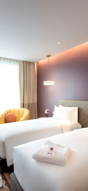 ห้องดีลักซ์ เตียงแฝด พร้อมวิวเมือง