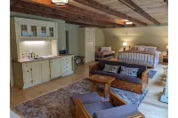 Large studio with private bath and kitchenette
