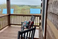 Blue Willow Cabin, high up on the hill with180 degree views.