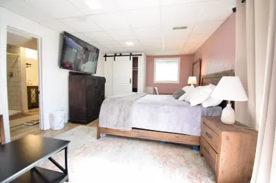 Spacious and private! Connected to the internet to keep in touch with...