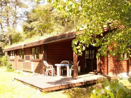 Log cabin on a 2000 m² nature estate, only5 km to the sea