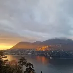 From the apartment and terrace view of the Lake, and with private parking space