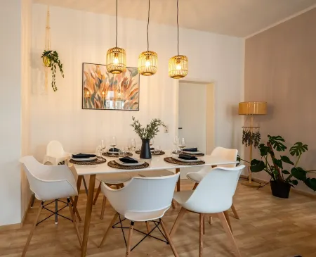 Maremar Apartments Familienidyll Boxspringbett Küche Waschen Parkplatz