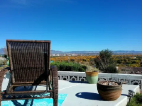 Secure carport, amazing Views and Reviews!  Private suite with patio.