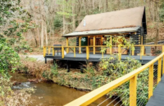 Modern Creekside Cabin + Fire pit