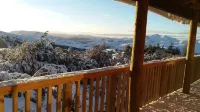 Scandinavian look log cabin with fantastic views over the mountains