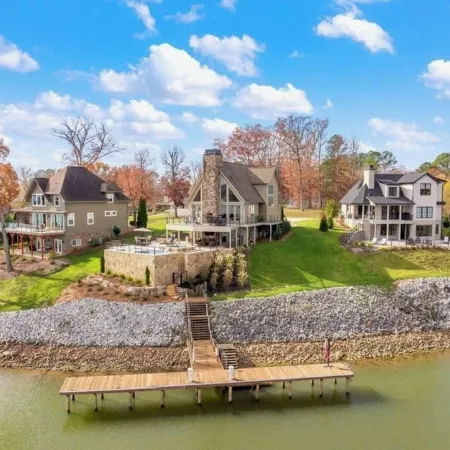Stunning Views! Lakefront Luxury w Saltwater Pool, Spa, & Deep-Water Dock