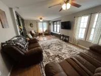 Large house surrounded by farm land along the Republican River.