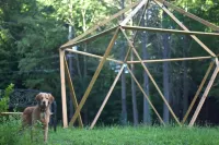 Glamp in this Cozy Tiny A-Frame Cabin: Electricity, Heating, AC, Wi-Fi & Hot Tub Hotels in Dreher Township