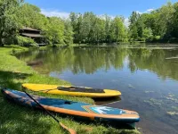 Unique Log Cabin Retreat on 138 Acres, swim, fish, boat, paddleboard, kayak!