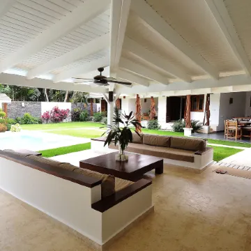 Las Terrenas Front Beach and Garden Villa with Private Staff