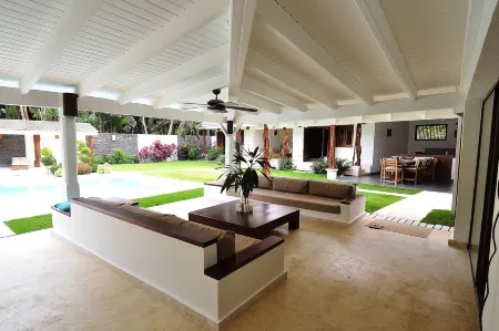Las Terrenas Front Beach and Garden Villa with Private Staff